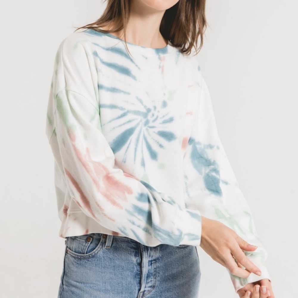 Z Supply Tie Dye Cropped Pullover